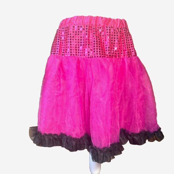 Hot Pink Plus Size 1X Tulle Tutu Skirt Women’s Halloween Costume Dance Party - Picture 2 of 4